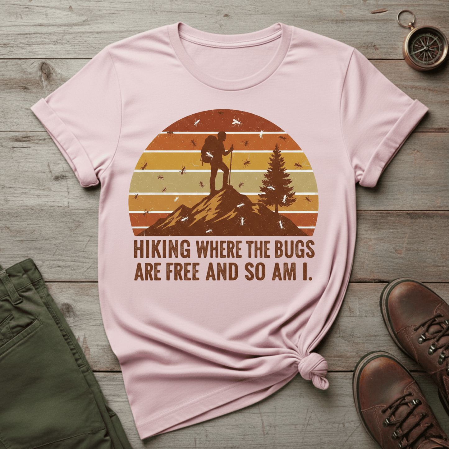 Hiking Where the Bugs Are Free T-Shirt