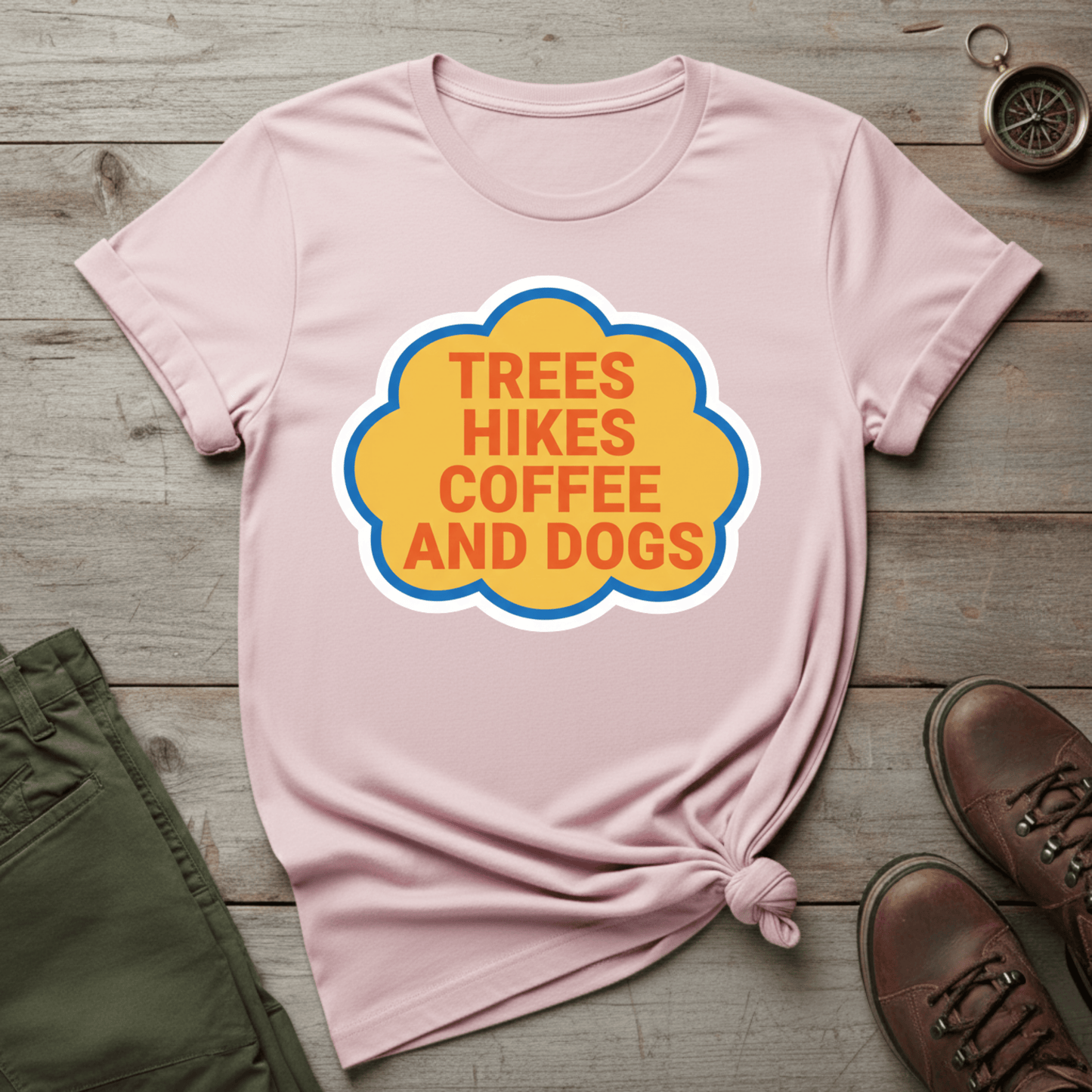 Trees Hikes Coffee and Dogs T-Shirt