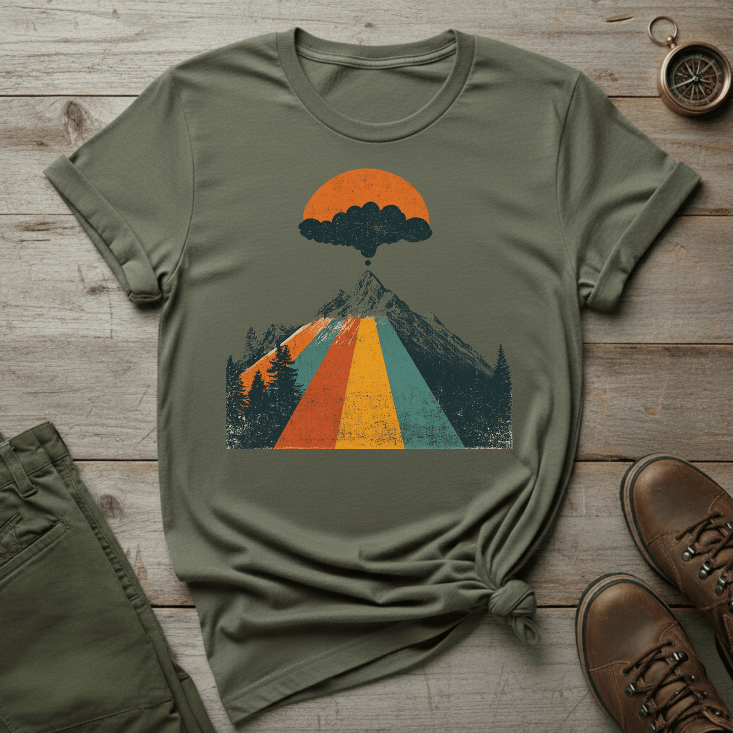 Retro Mountain Sunset T-Shirt