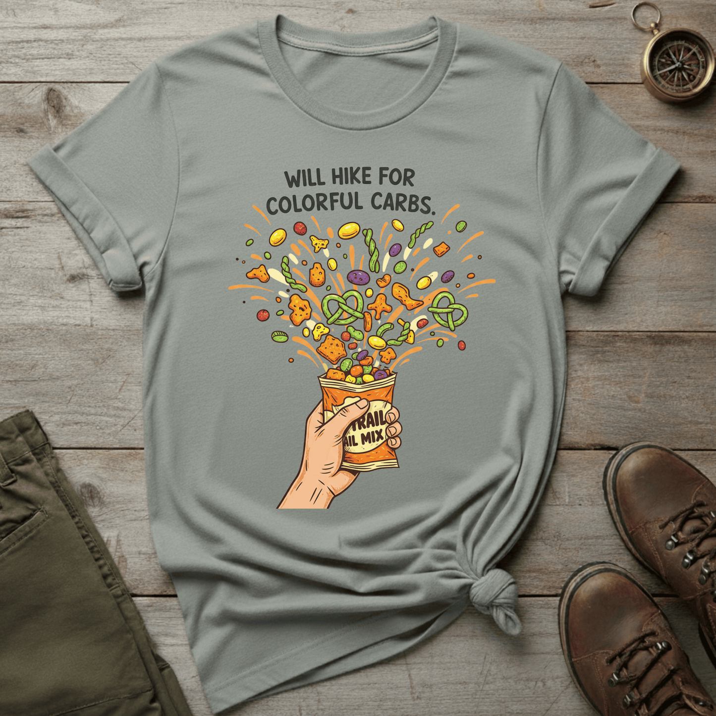 Will Hike for Colorful Carb T-Shirt