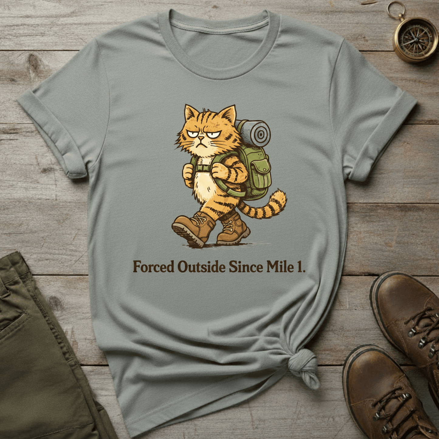 Forced Outside Since Mile 1  T-Shirt