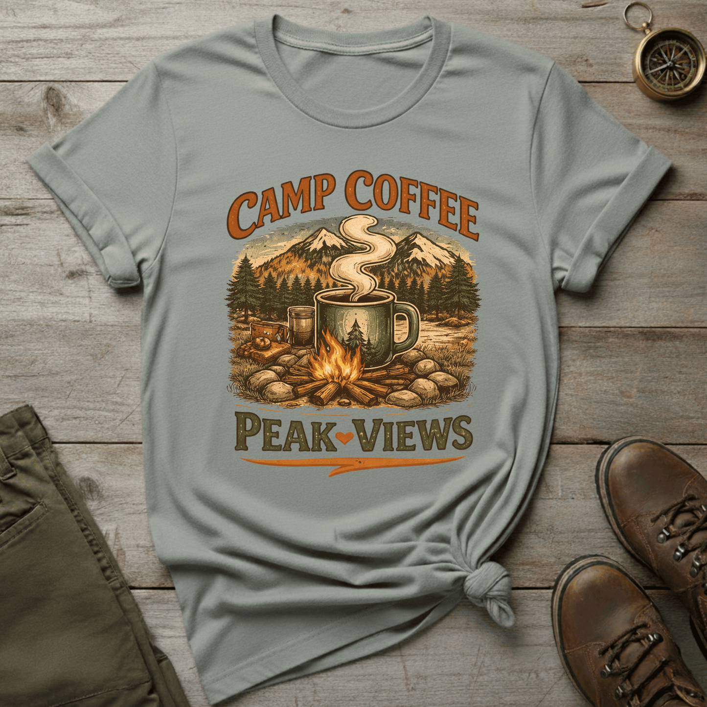 Camp Coffee Peak Views T-Shirt