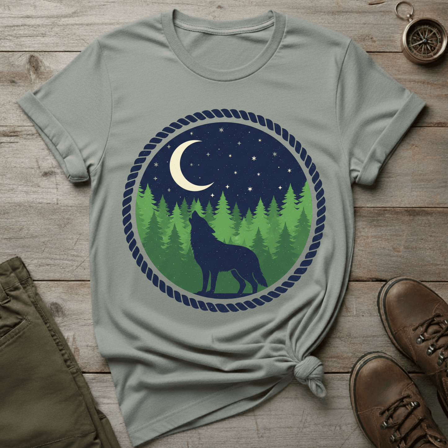 Howling Wolf In The Night T-Shirt