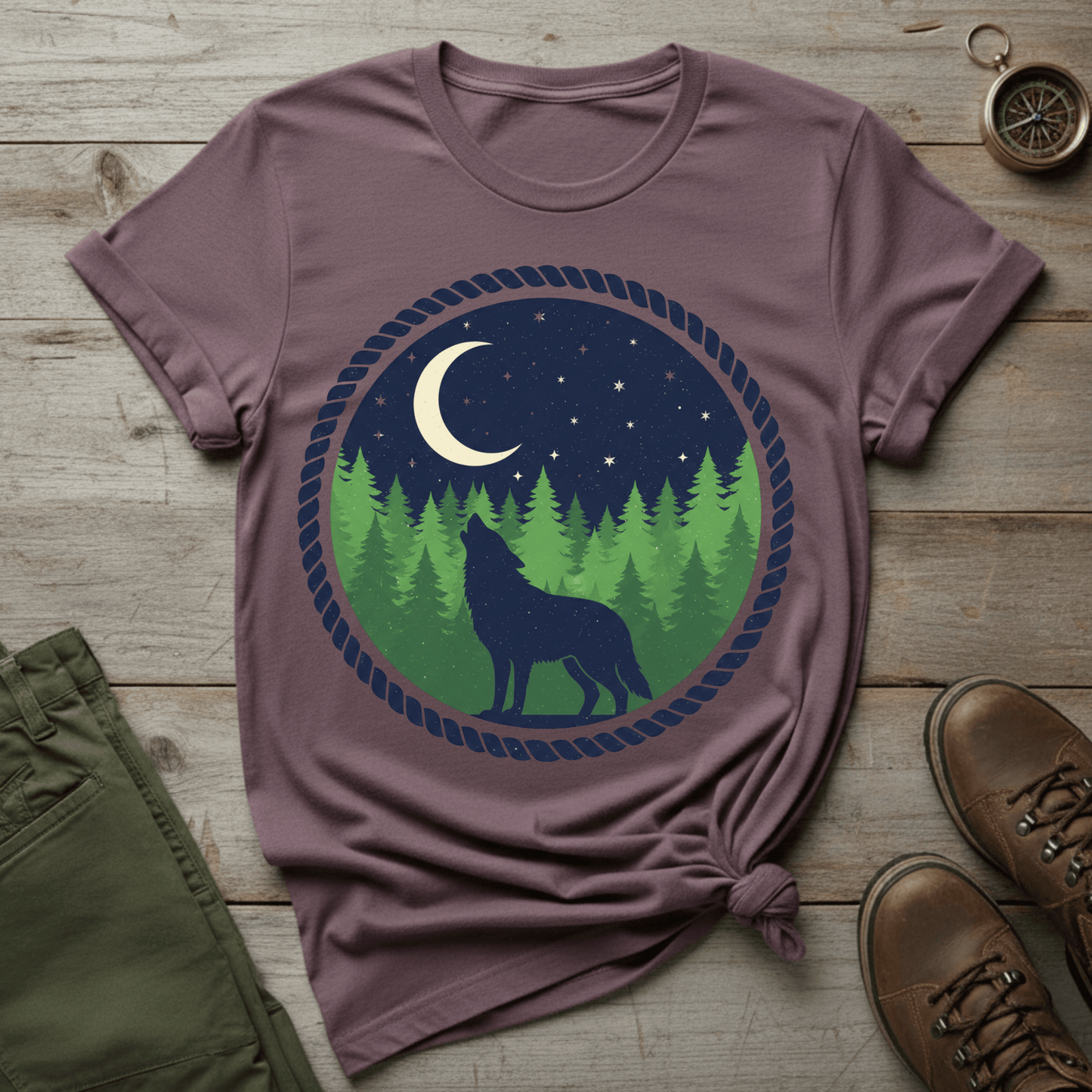 Howling Wolf In The Night T-Shirt
