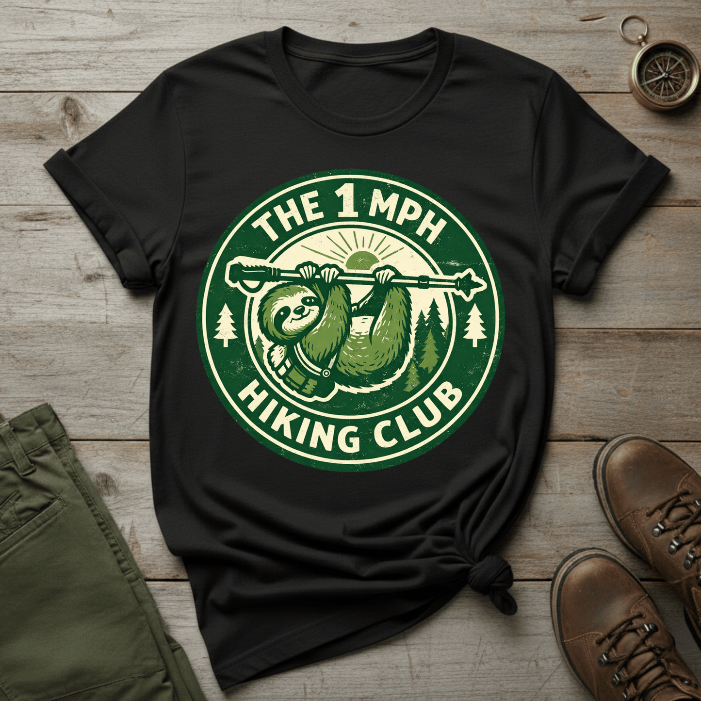 The 1 MPH Hiking Club Hiking T-Shirt