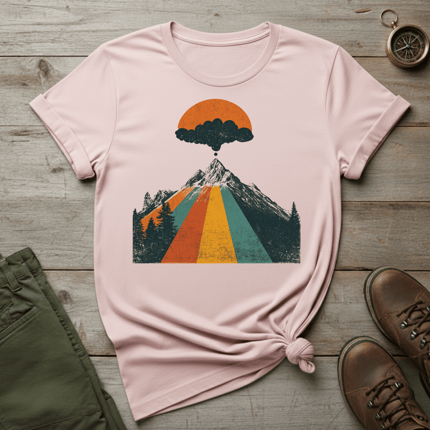 Retro Mountain Sunset T-Shirt