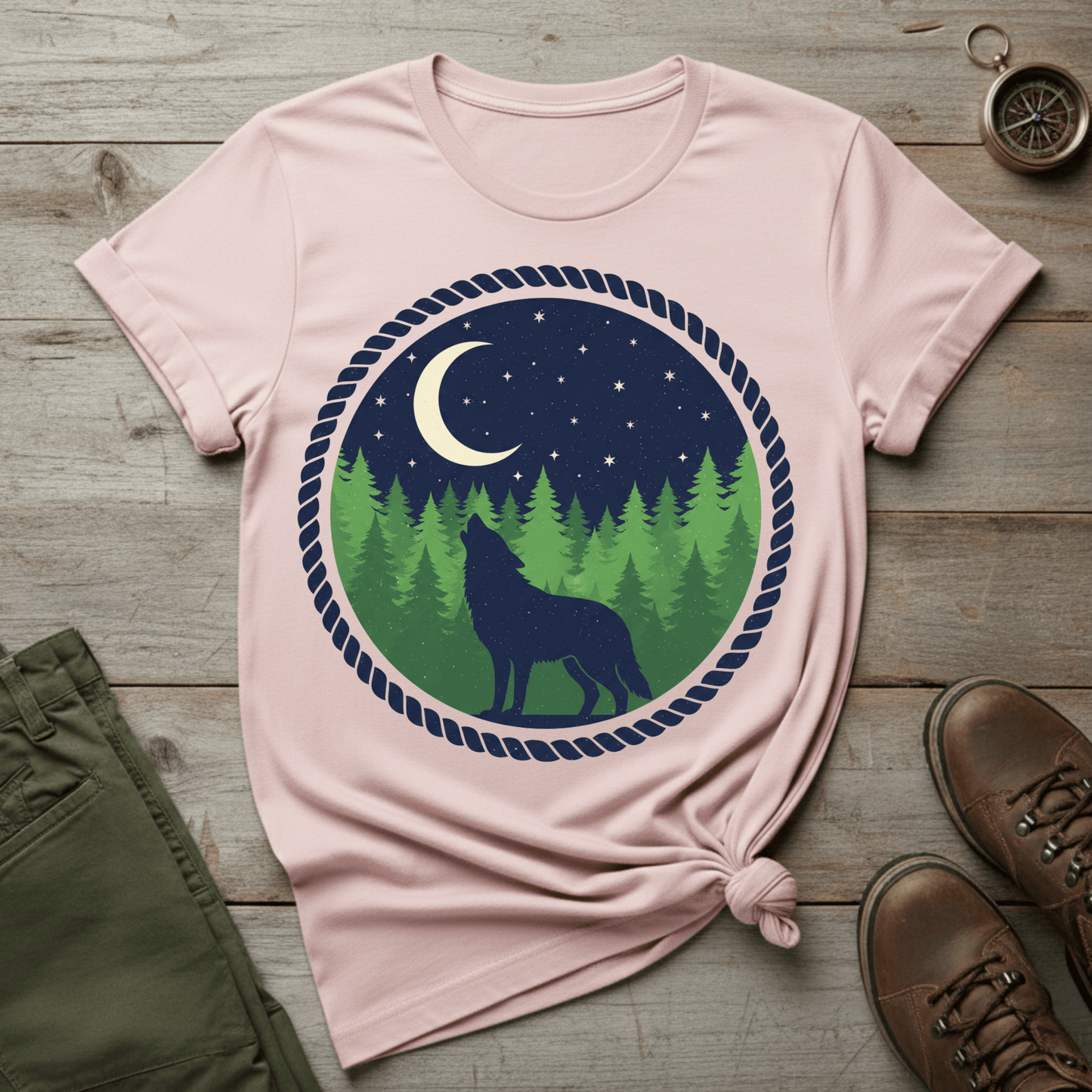Howling Wolf In The Night T-Shirt