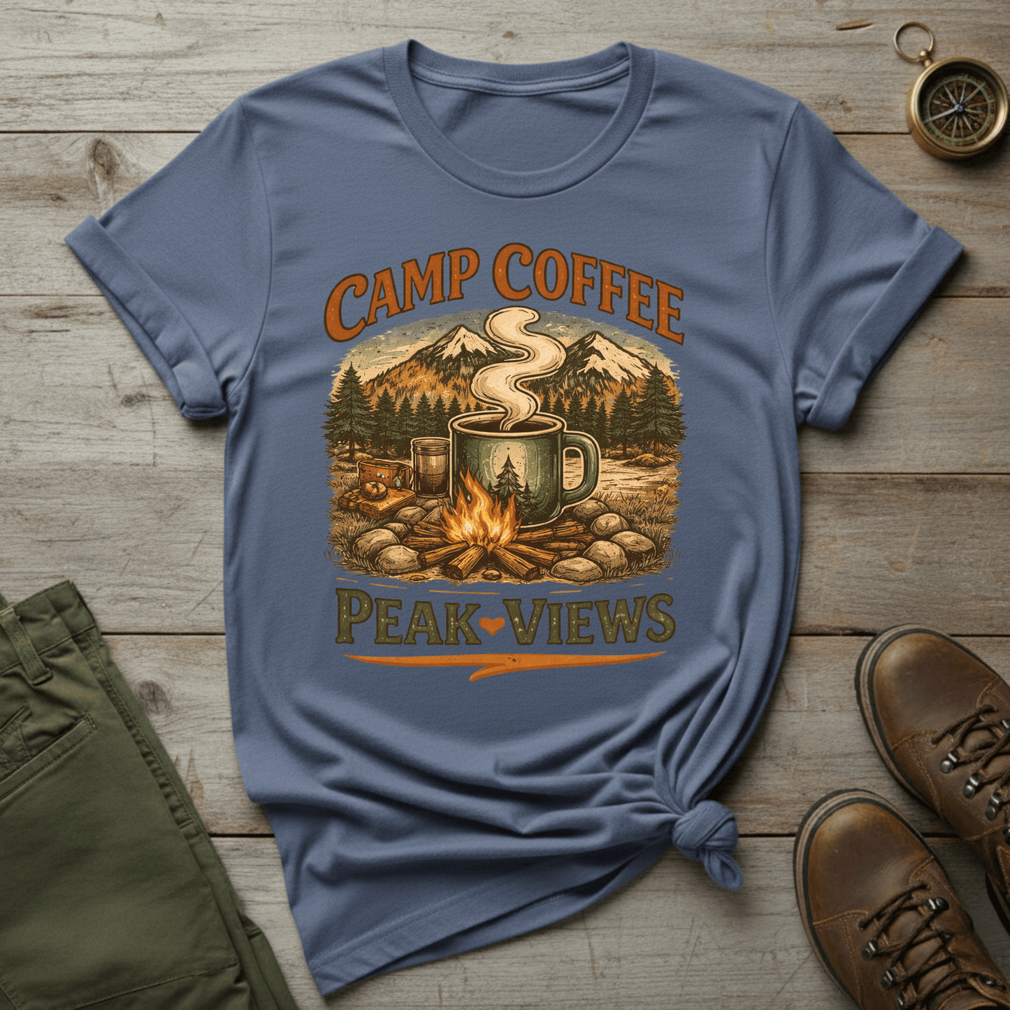Camp Coffee Peak Views T-Shirt