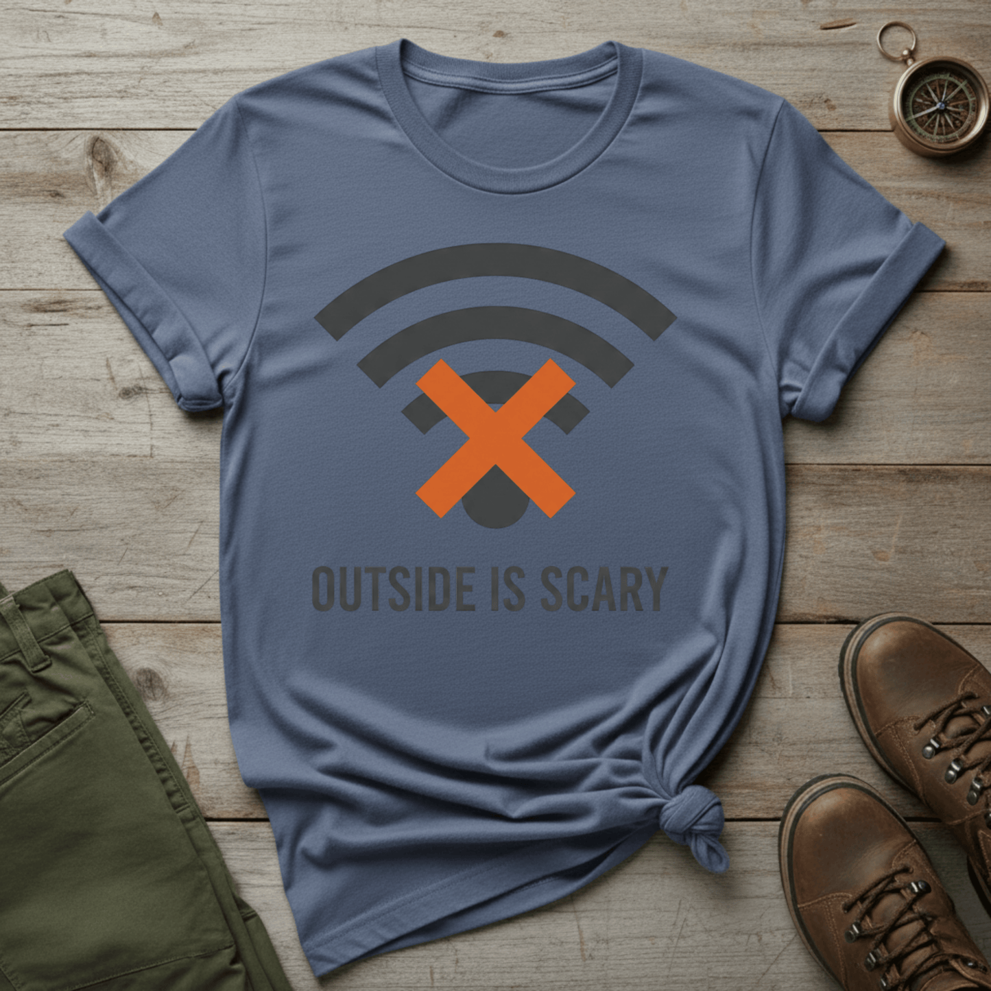 Outside Is Scary WiFi Off T-Shirt