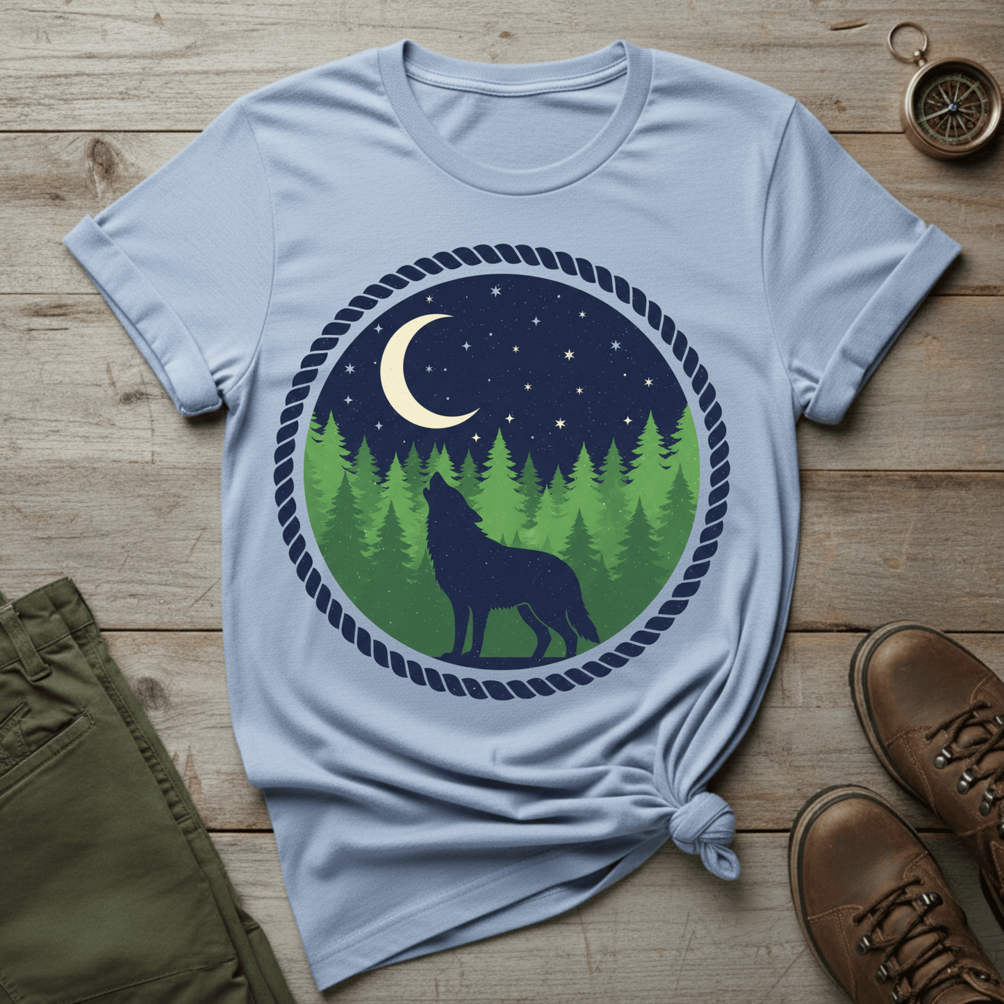 Howling Wolf In The Night T-Shirt