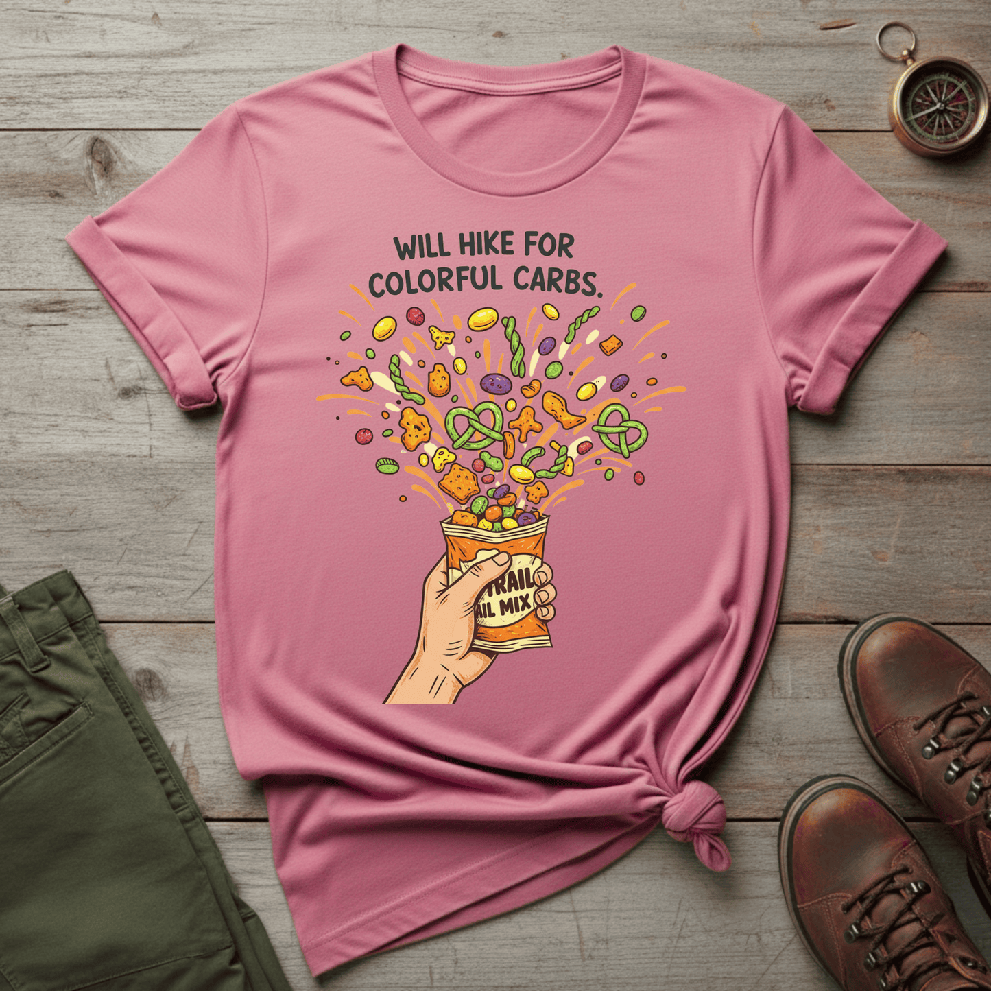 Will Hike for Colorful Carb T-Shirt