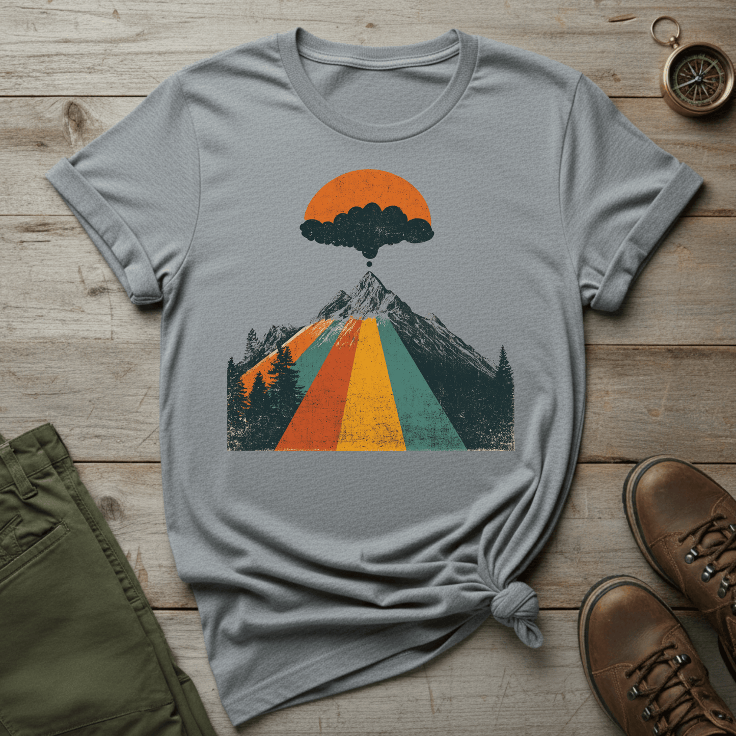 Retro Mountain Sunset T-Shirt