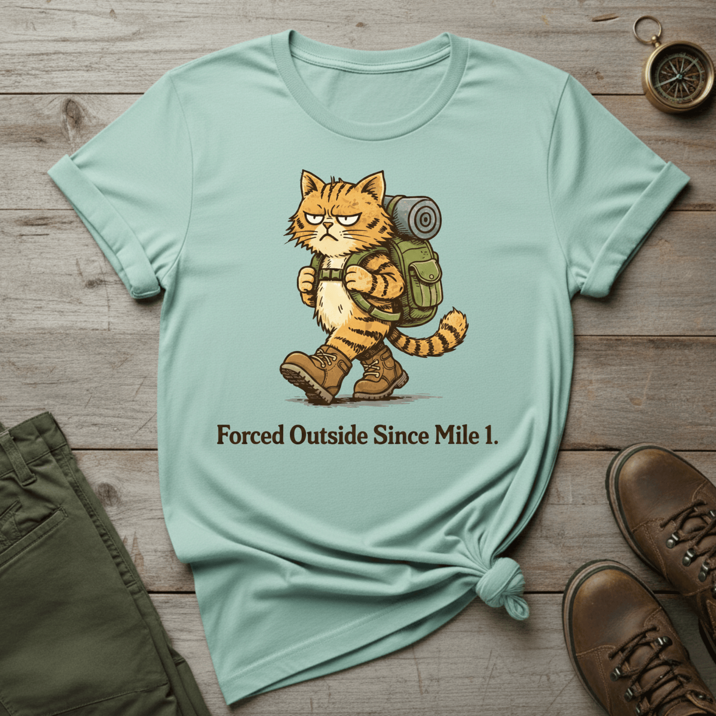 Forced Outside Since Mile 1  T-Shirt