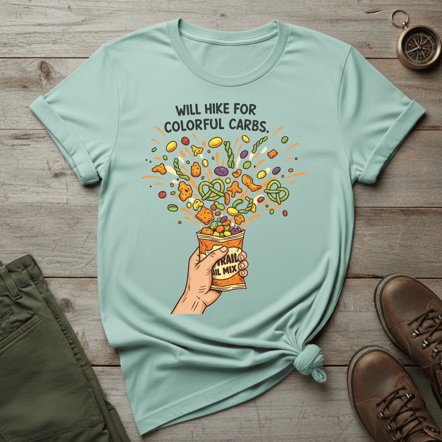 Will Hike for Colorful Carb T-Shirt
