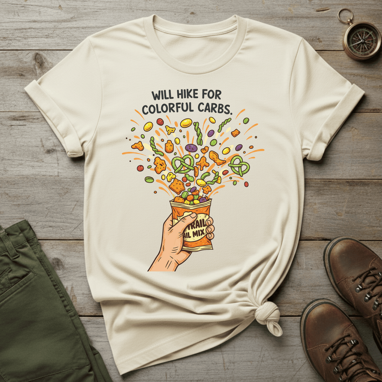 Will Hike for Colorful Carb T-Shirt