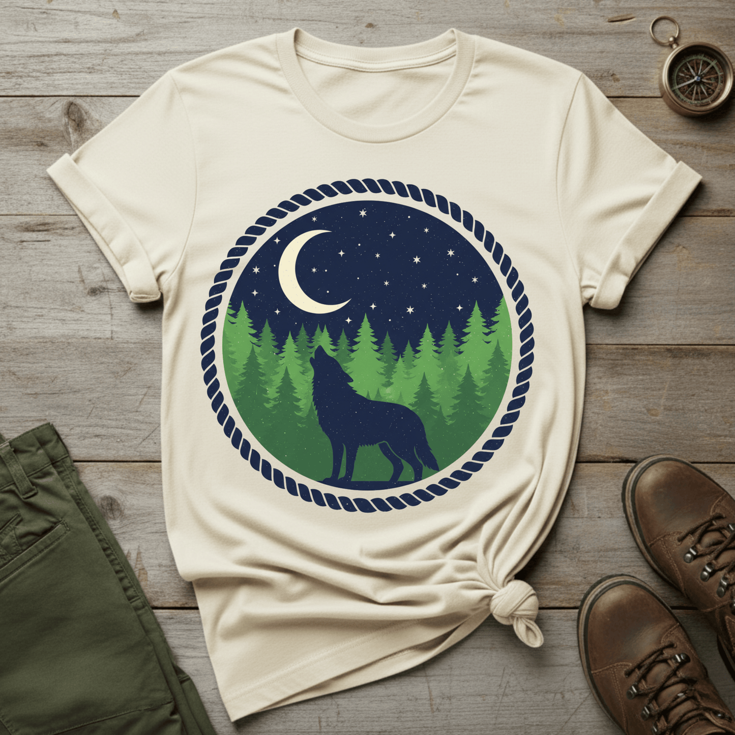 Howling Wolf In The Night T-Shirt