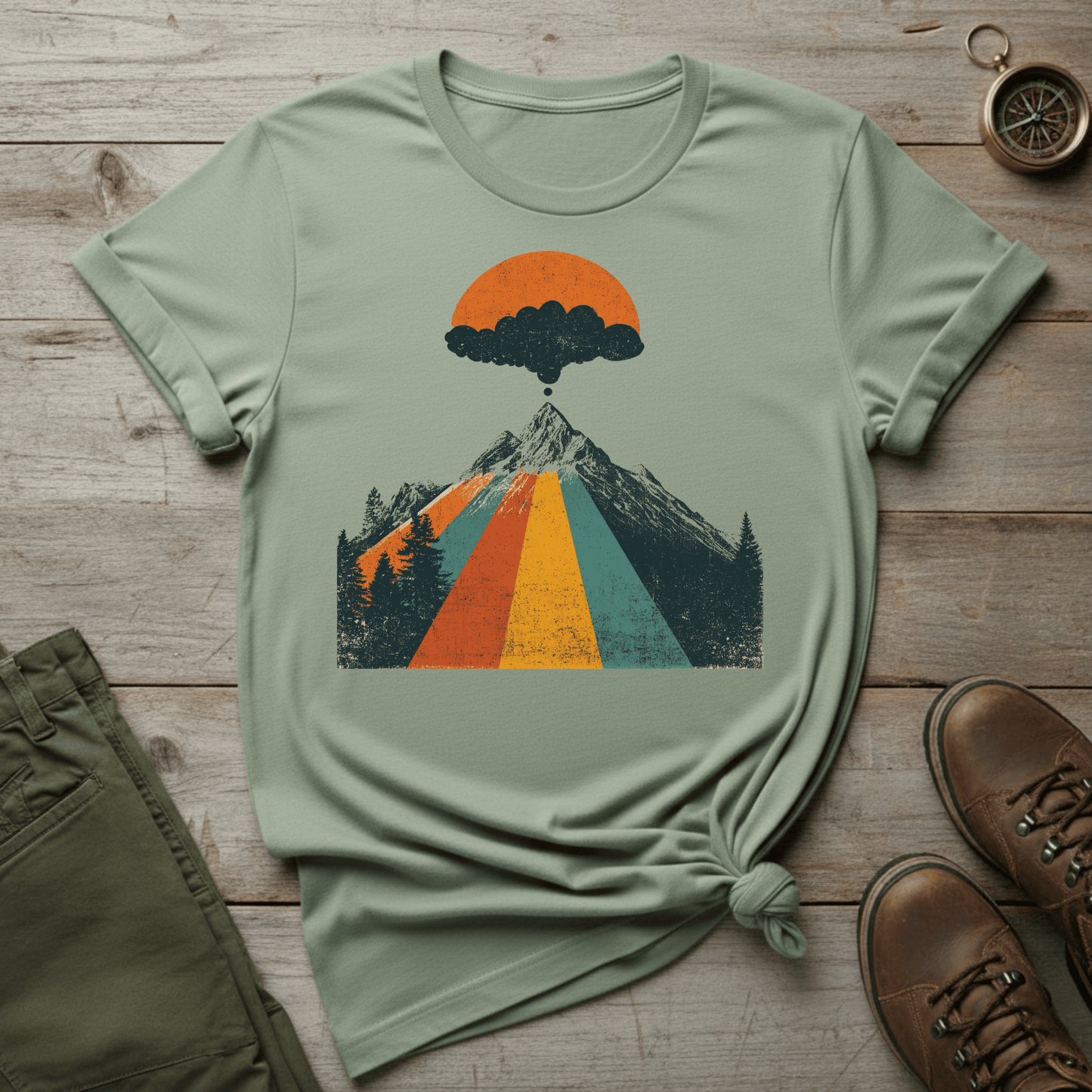 Retro Mountain Sunset T-Shirt