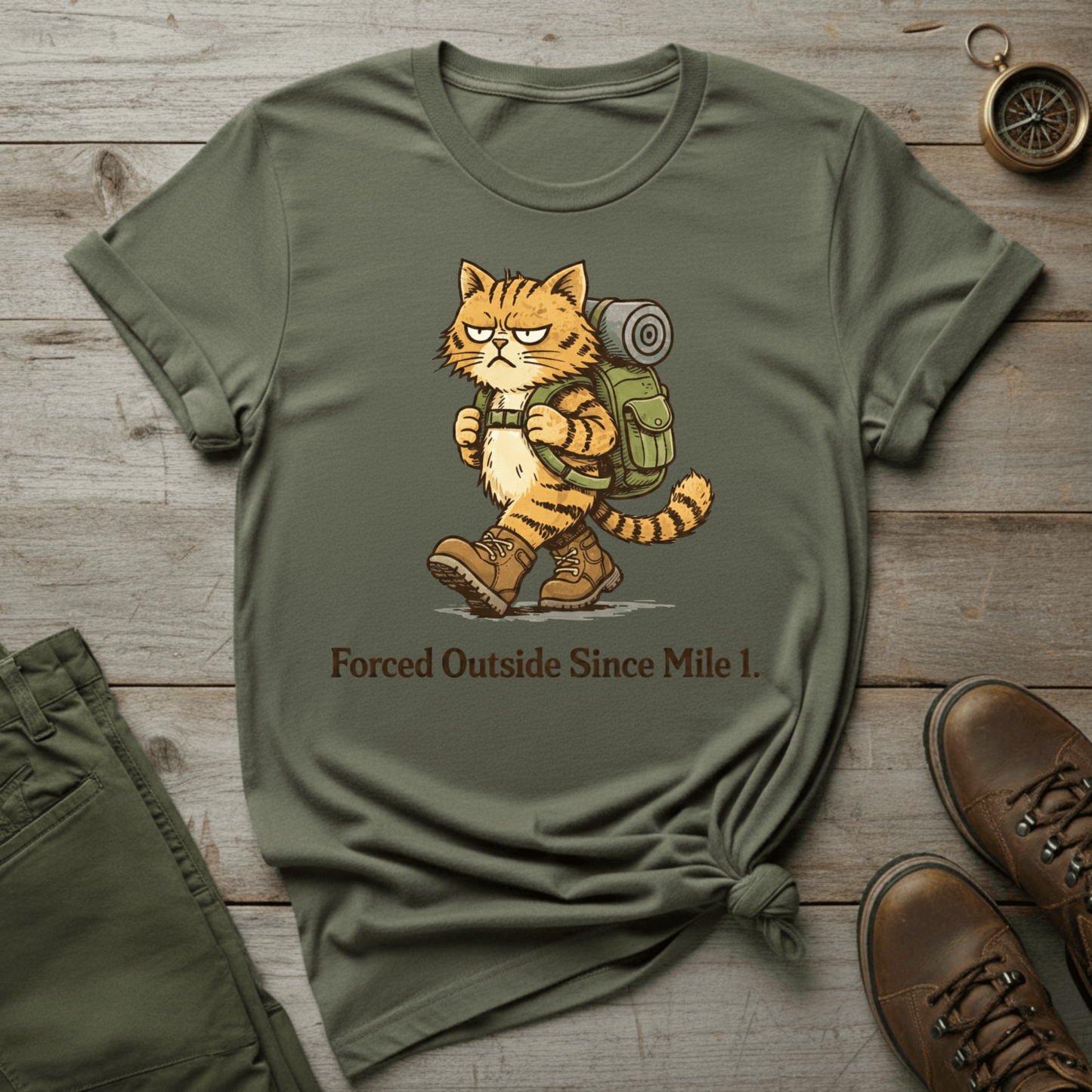 Forced Outside Since Mile 1  T-Shirt