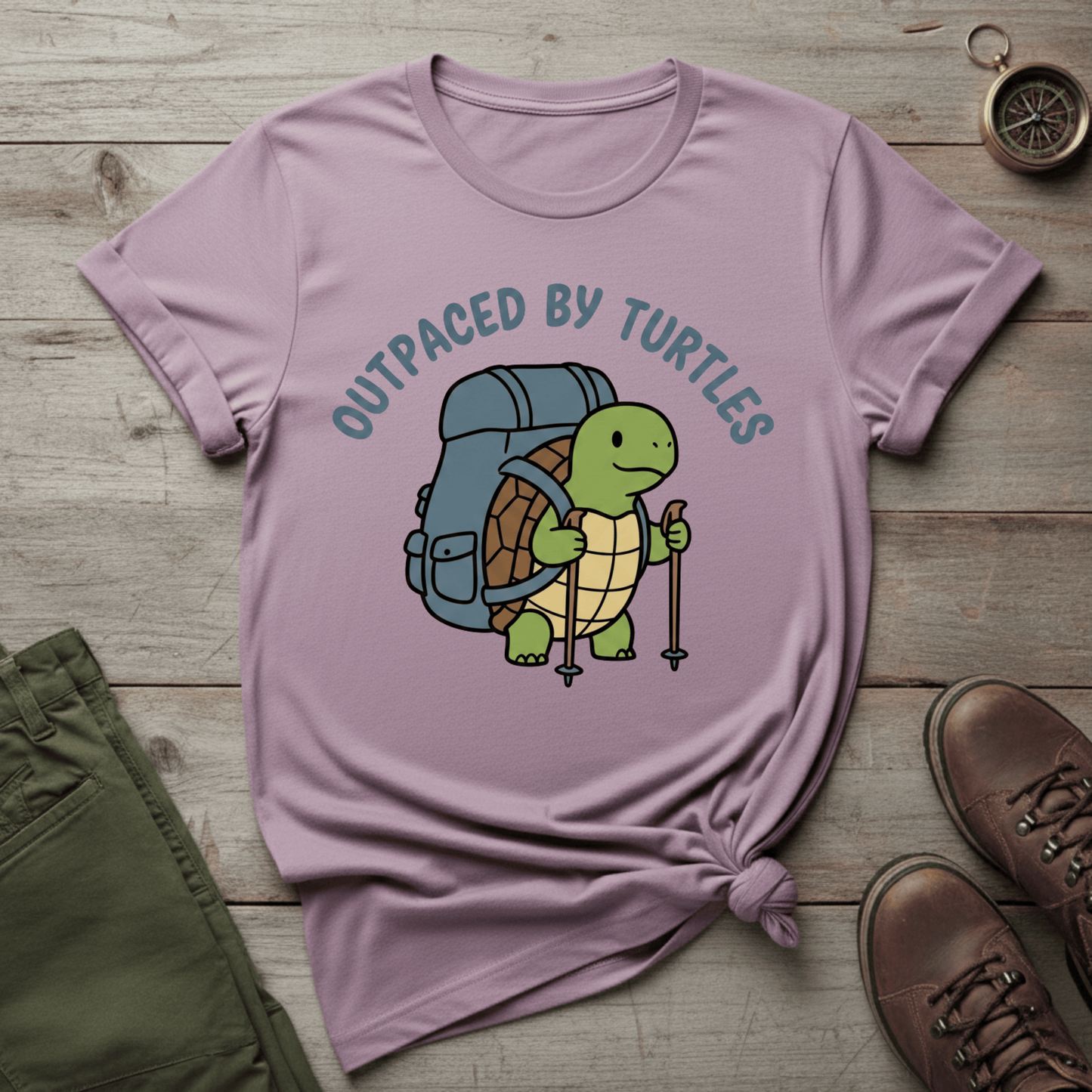 Outpaced By Turtles Hiking T‑Shirt