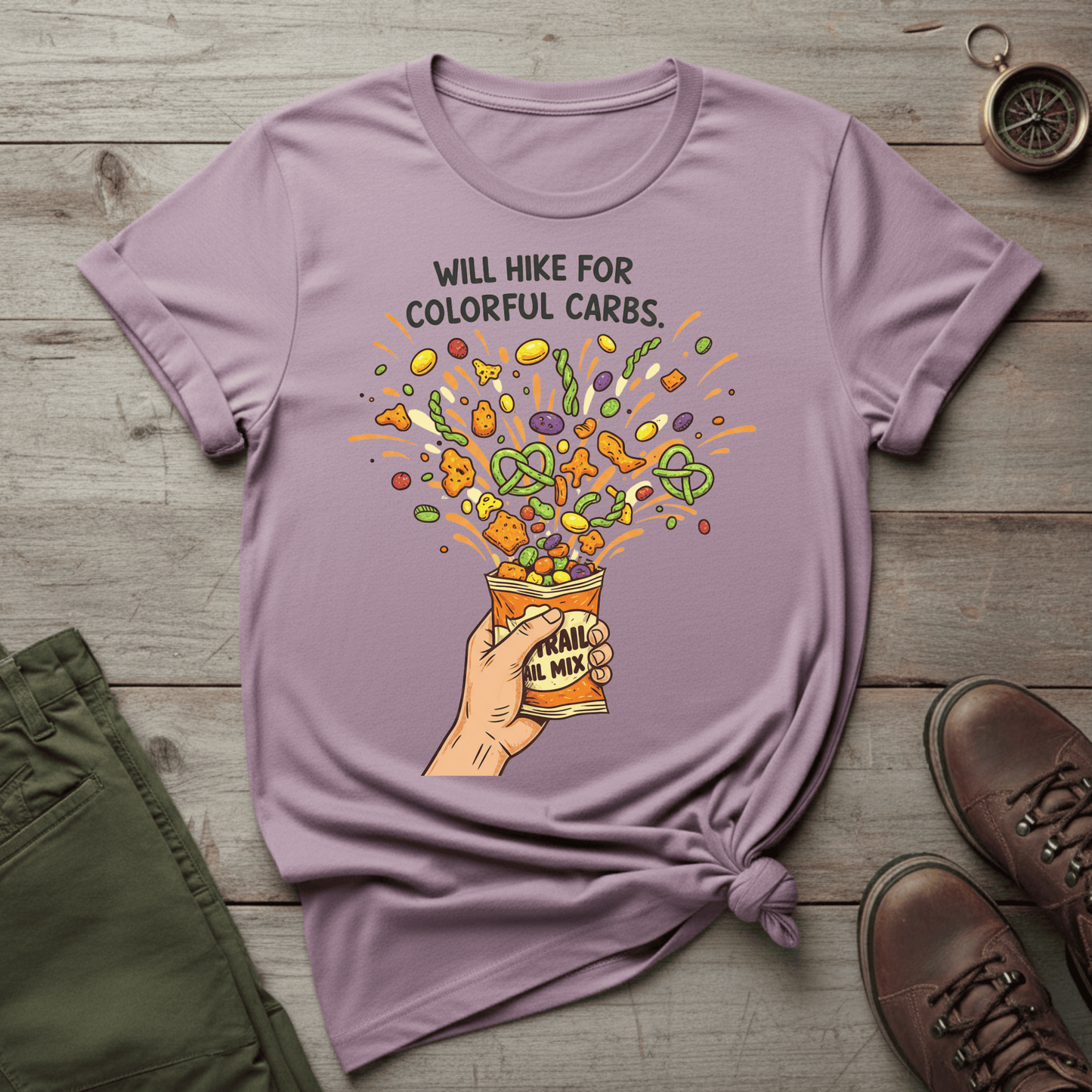 Will Hike for Colorful Carb T-Shirt