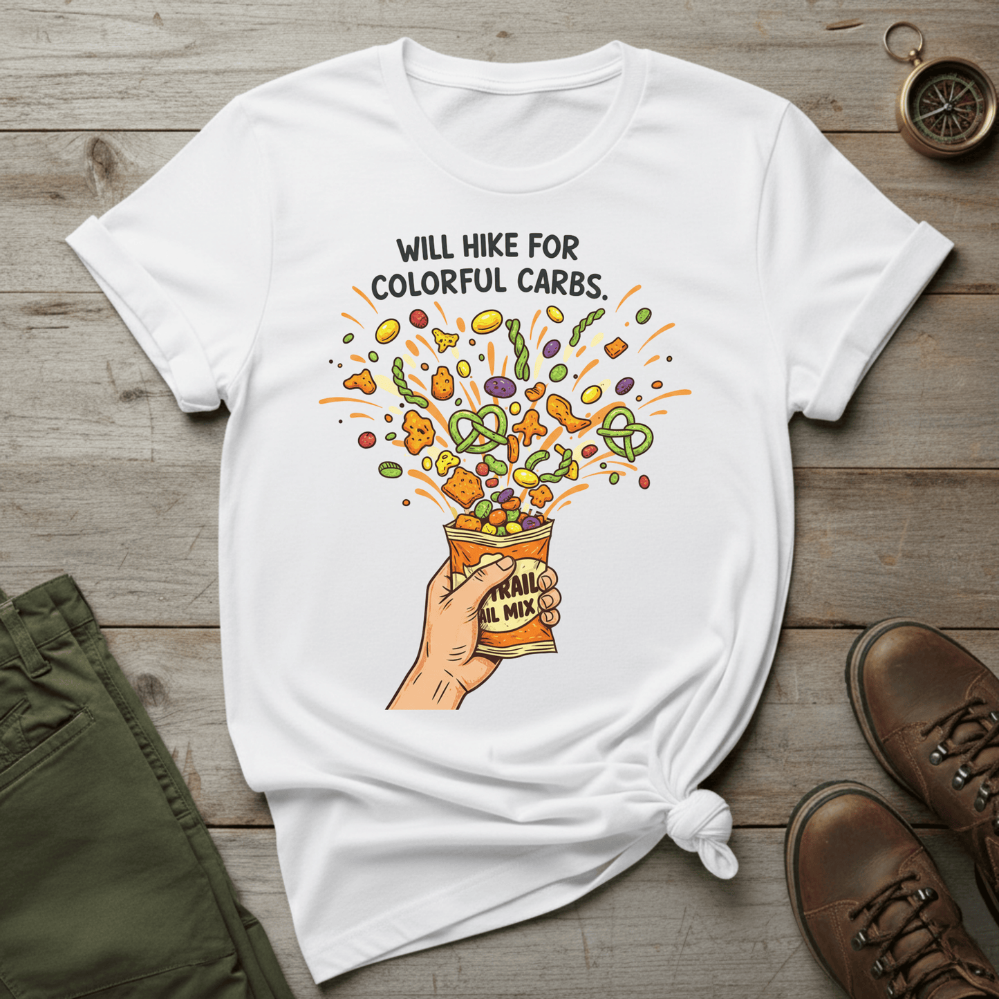 Will Hike for Colorful Carb T-Shirt