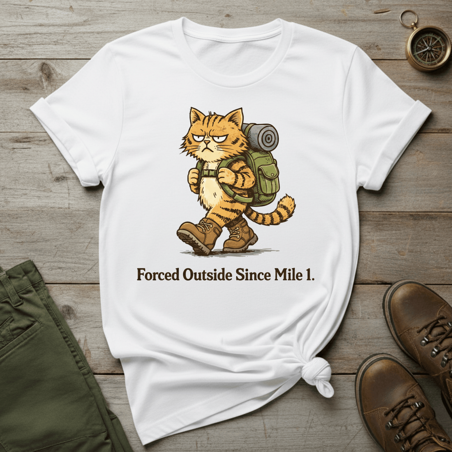Forced Outside Since Mile 1  T-Shirt